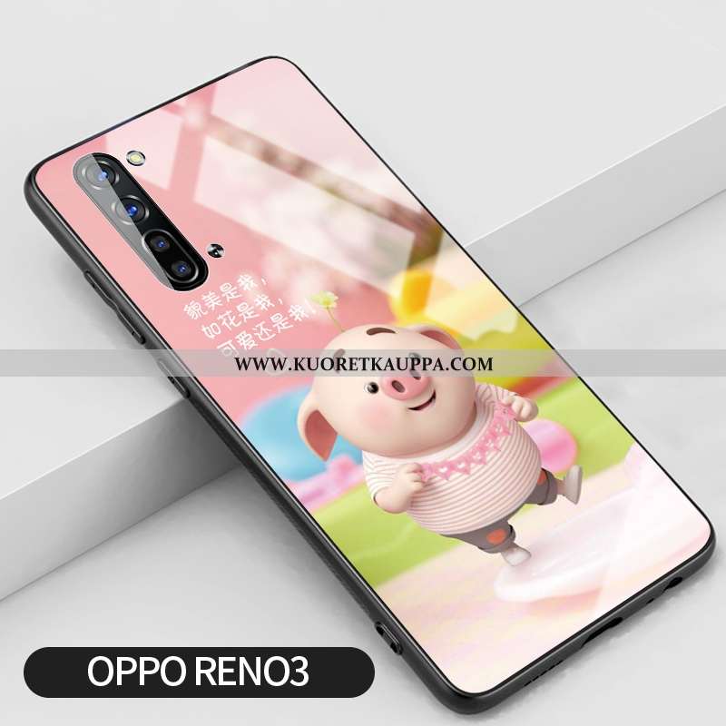 Kuori Oppo Reno 3, Kuoret Oppo Reno 3, Kotelo Oppo Reno 3 Suuntaus Silikoni Lasi Murtumaton Kukka Pi