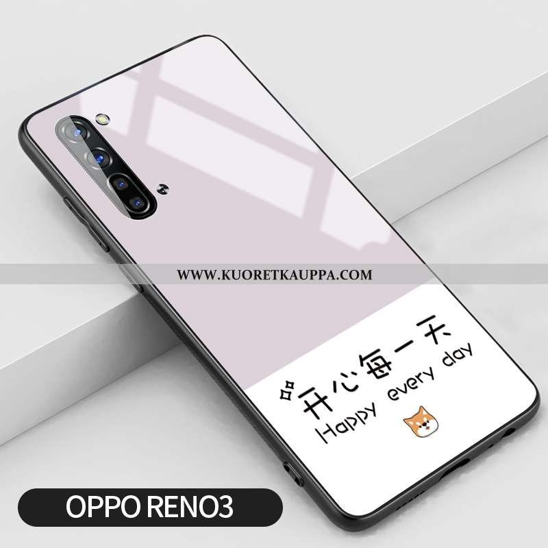 Kuori Oppo Reno 3, Kuoret Oppo Reno 3, Kotelo Oppo Reno 3 Suuntaus Silikoni Lasi Pieni Pinkki