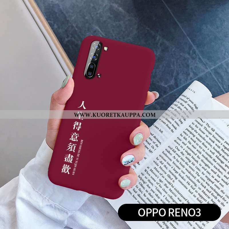 Kuori Oppo Reno 3, Kuoret Oppo Reno 3, Kotelo Oppo Reno 3 Valo Silikoni Rakastunut Net Red Punainen