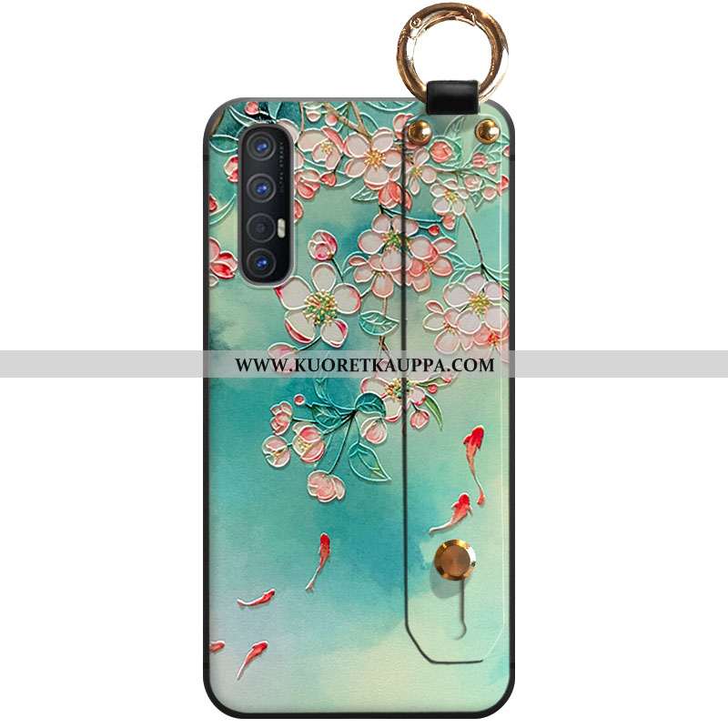 Kuori Oppo Reno 3 Pro, Kuoret Oppo Reno 3 Pro, Kotelo Oppo Reno 3 Pro Pehmeä Neste Vihreä Fringed Pu