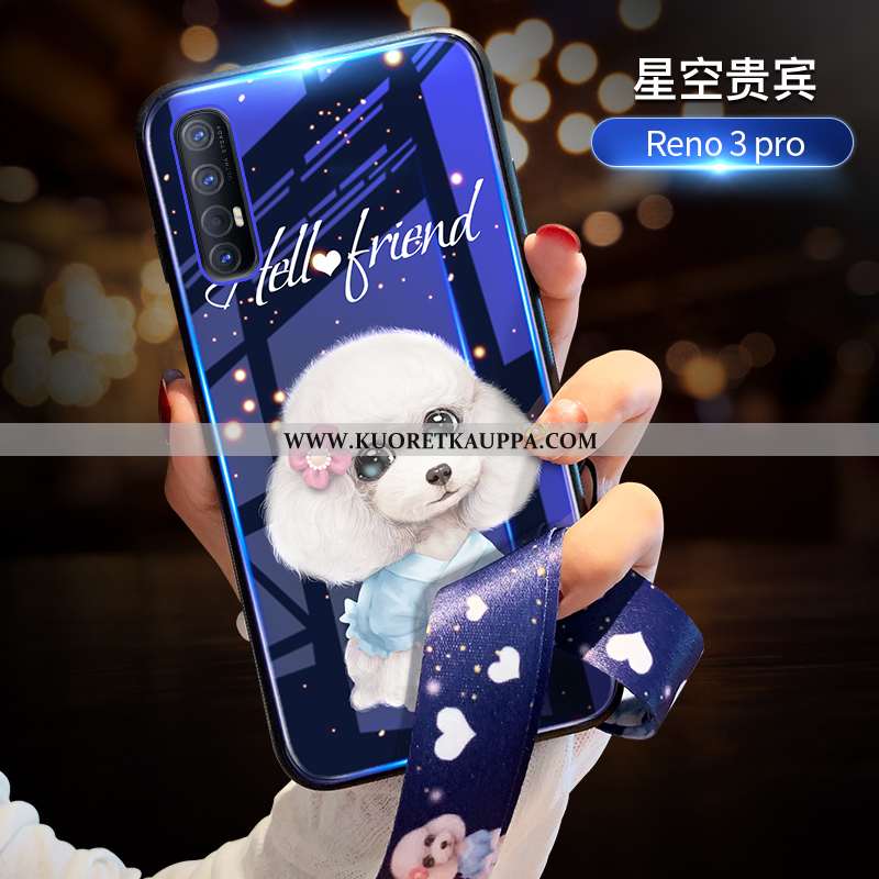 Kuori Oppo Reno 3 Pro, Kuoret Oppo Reno 3 Pro, Kotelo Oppo Reno 3 Pro Sarjakuva Ihana Net Red Sinine
