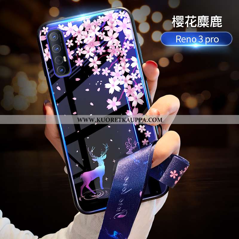 Kuori Oppo Reno 3 Pro, Kuoret Oppo Reno 3 Pro, Kotelo Oppo Reno 3 Pro Sarjakuva Ihana Net Red Sinine