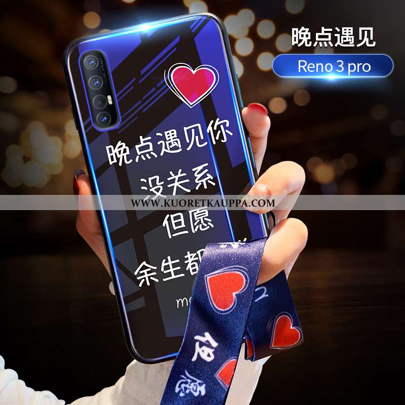 Kuori Oppo Reno 3 Pro, Kuoret Oppo Reno 3 Pro, Kotelo Oppo Reno 3 Pro Sarjakuva Ihana Net Red Sinine