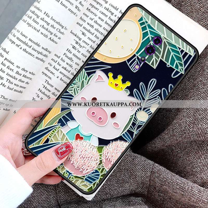 Kuori Oppo Reno Z, Kuoret Oppo Reno Z, Kotelo Oppo Reno Z Suojaus Pesty Suede Musta Maalaus Mustat