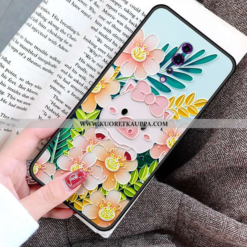 Kuori Oppo Reno Z, Kuoret Oppo Reno Z, Kotelo Oppo Reno Z Suojaus Pesty Suede Musta Maalaus Mustat
