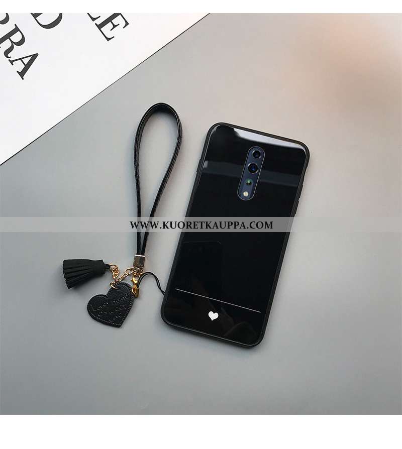 Kuori Oppo Reno Z, Kuoret Oppo Reno Z, Kotelo Oppo Reno Z Valo Silikoni Net Red Lasi Rakkaus Valkoin