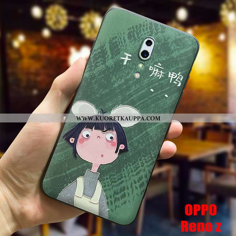 Kuori Oppo Reno Z, Kuoret Oppo Reno Z, Kotelo Oppo Reno Z Valo Silikoni Pesty Suede Vihreä