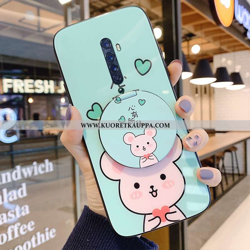 Kuori Oppo Reno2, Kuoret Oppo Reno2, Kotelo Oppo Reno2 Lasi Tila Suuntaus Tuki Vihreä