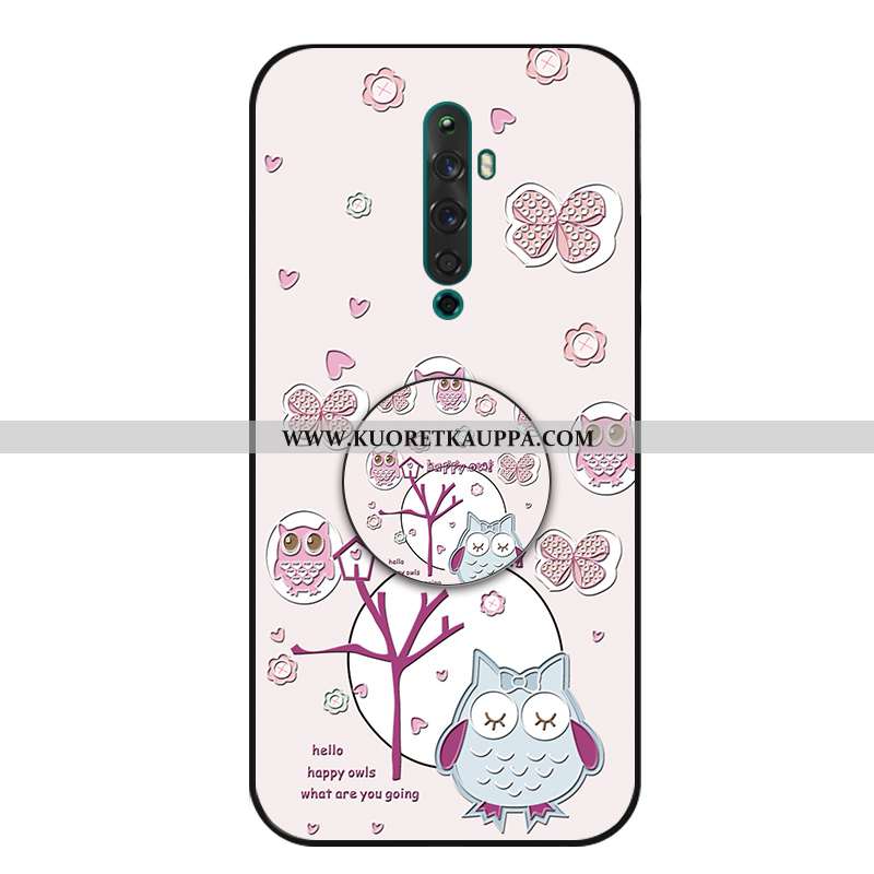 Kuori Oppo Reno2, Kuoret Oppo Reno2, Kotelo Oppo Reno2 Sarjakuva Pehmeä Neste Valo Tuki Pinkki