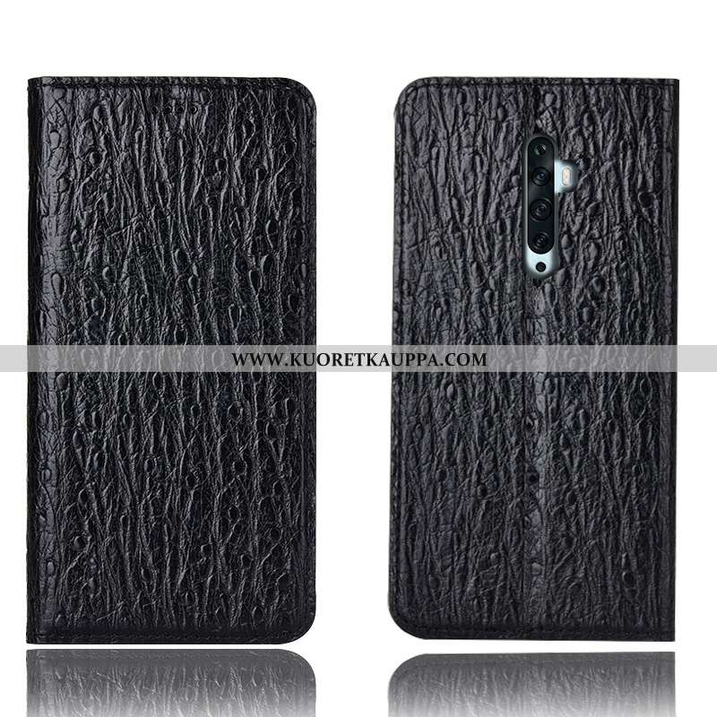 Kuori Oppo Reno2 Z, Kuoret Oppo Reno2 Z, Kotelo Oppo Reno2 Z Aito Nahka Suojaus Lintu Tummansininen 