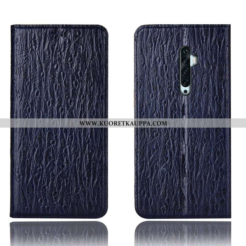 Kuori Oppo Reno2 Z, Kuoret Oppo Reno2 Z, Kotelo Oppo Reno2 Z Aito Nahka Suojaus Lintu Tummansininen 