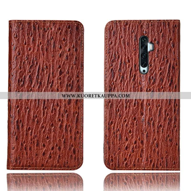 Kuori Oppo Reno2 Z, Kuoret Oppo Reno2 Z, Kotelo Oppo Reno2 Z Aito Nahka Suojaus Lintu Tummansininen 