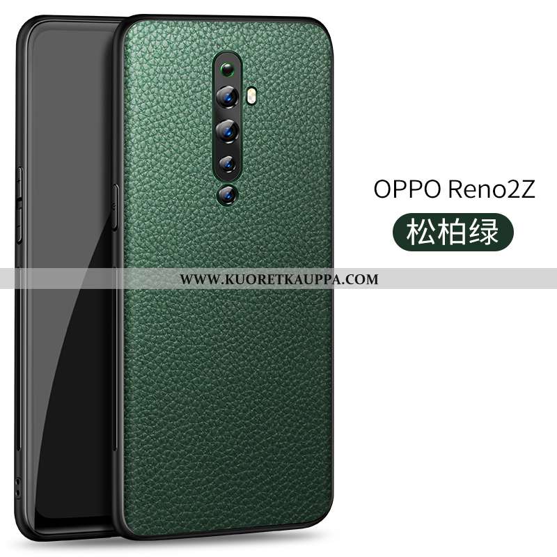 Kuori Oppo Reno2 Z, Kuoret Oppo Reno2 Z, Kotelo Oppo Reno2 Z Nahkakuori Nahka Musta Mustat