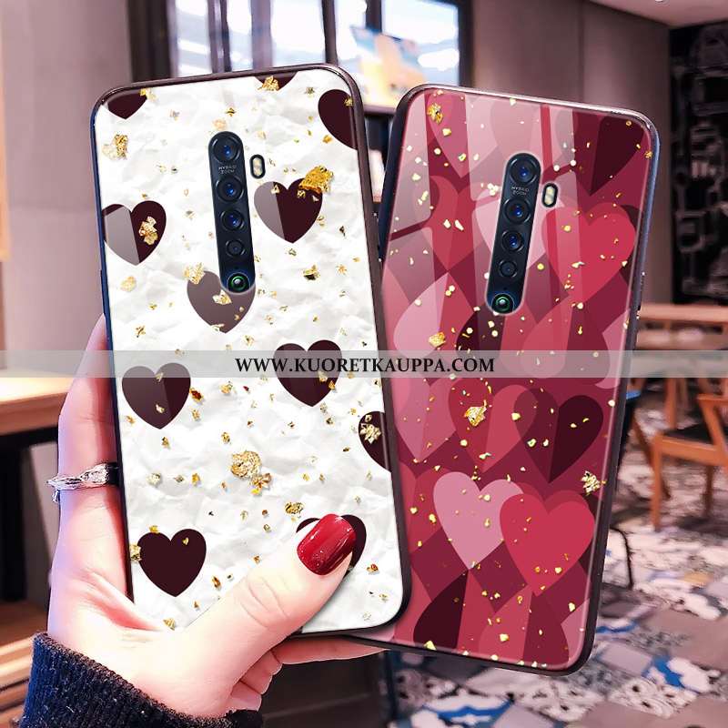 Kuori Oppo Reno2 Z, Kuoret Oppo Reno2 Z, Kotelo Oppo Reno2 Z Suuntaus Lasi Kukkakuvio Valkoinen