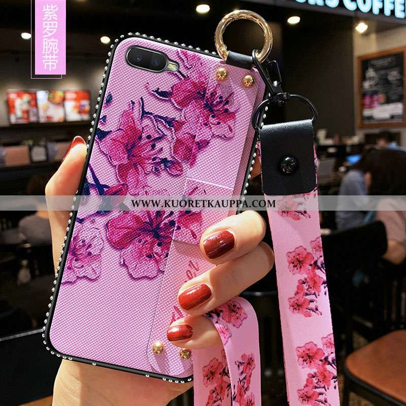 Kuori Oppo Rx17 Neo, Kuoret Oppo Rx17 Neo, Kotelo Oppo Rx17 Neo Rhinestone Inlay Suojaus Tuki Punain