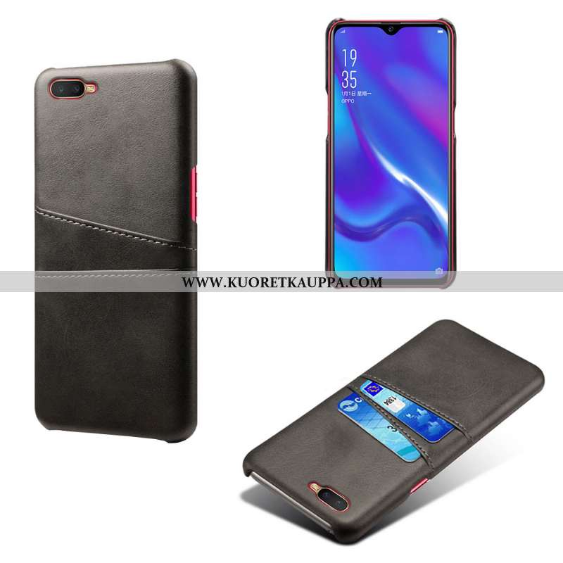 Kuori Oppo Rx17 Neo, Kuoret Oppo Rx17 Neo, Kotelo Oppo Rx17 Neo Suojaus Nahkakuori Harmaa Nahka
