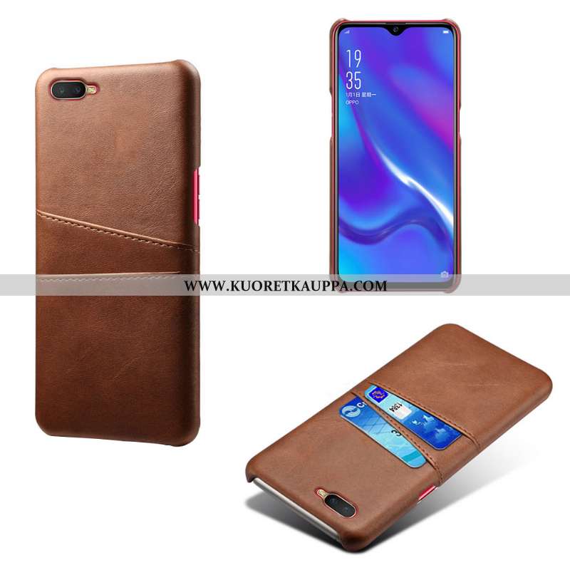 Kuori Oppo Rx17 Neo, Kuoret Oppo Rx17 Neo, Kotelo Oppo Rx17 Neo Suojaus Nahkakuori Harmaa Nahka