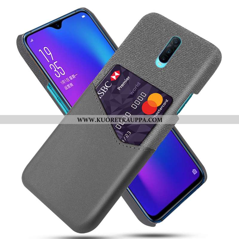 Kuori Oppo Rx17 Pro, Kuoret Oppo Rx17 Pro, Kotelo Oppo Rx17 Pro Nahka Suojaus Harmaa