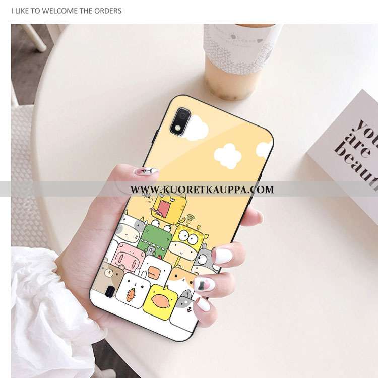 Kuori Samsung Galaxy A10, Kuoret Samsung Galaxy A10, Kotelo Samsung Galaxy A10 Lasi Sarjakuva Suojau