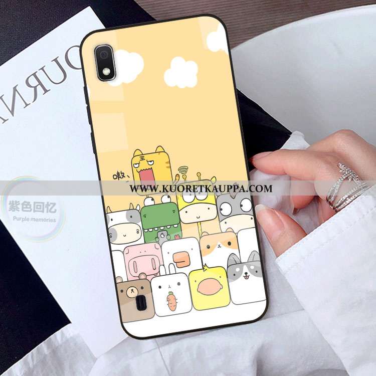 Kuori Samsung Galaxy A10, Kuoret Samsung Galaxy A10, Kotelo Samsung Galaxy A10 Lasi Sarjakuva Suojau