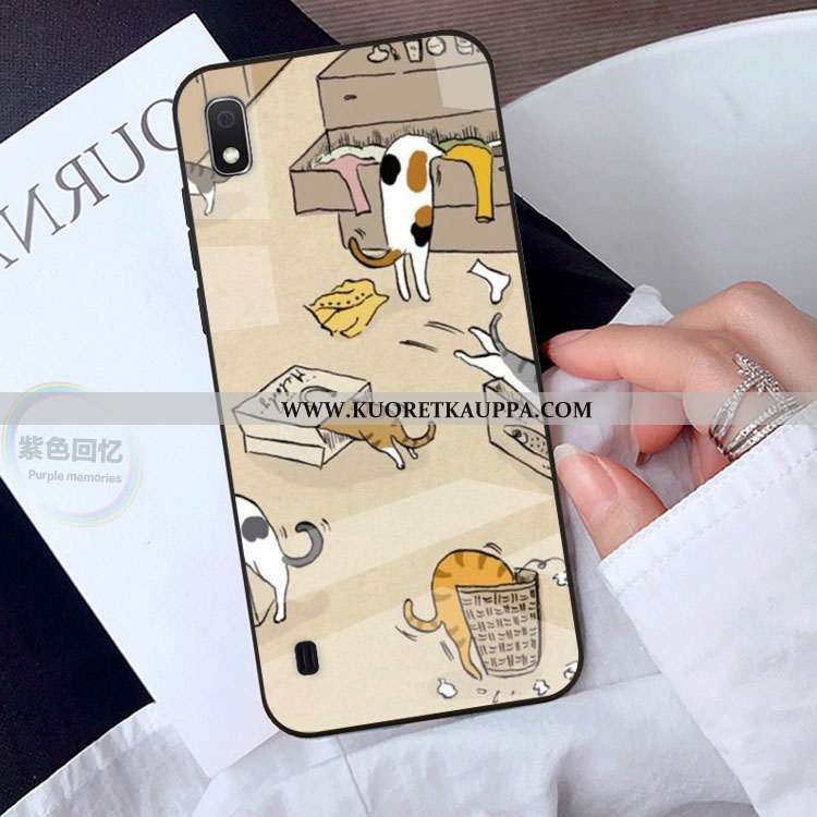 Kuori Samsung Galaxy A10, Kuoret Samsung Galaxy A10, Kotelo Samsung Galaxy A10 Lasi Sarjakuva Suojau