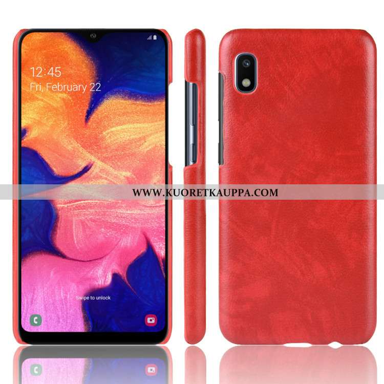 Kuori Samsung Galaxy A10, Kuoret Samsung Galaxy A10, Kotelo Samsung Galaxy A10 Suojaus Nahka Punaine