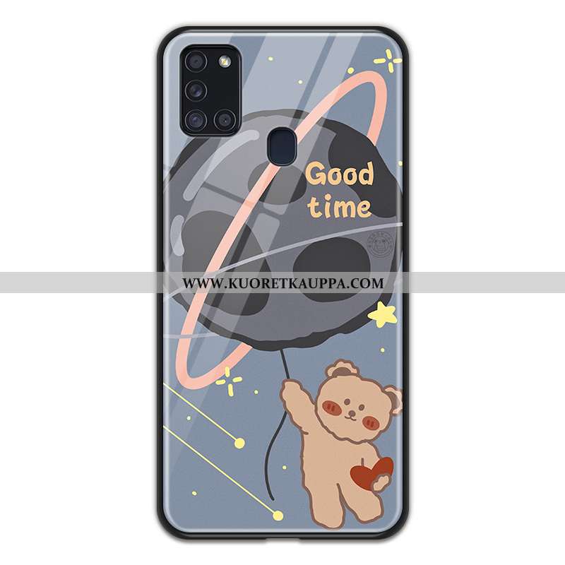 Kuori Samsung Galaxy A21s, Kuoret Samsung Galaxy A21s, Kotelo Samsung Galaxy A21s Lasi Sarjakuva Kan