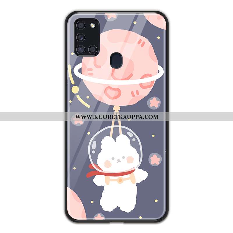 Kuori Samsung Galaxy A21s, Kuoret Samsung Galaxy A21s, Kotelo Samsung Galaxy A21s Lasi Sarjakuva Kan