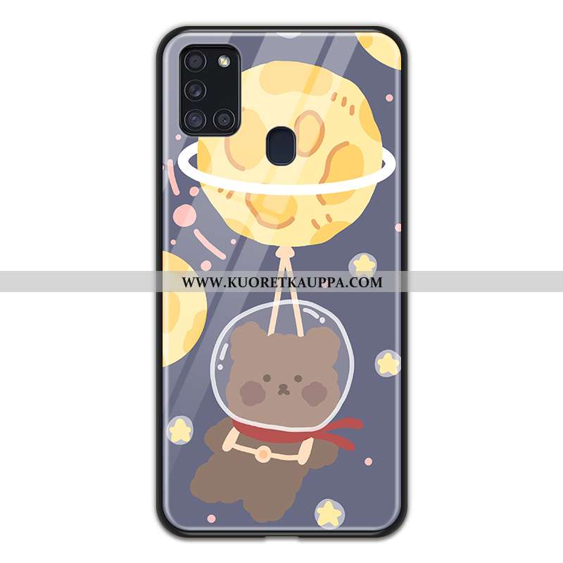 Kuori Samsung Galaxy A21s, Kuoret Samsung Galaxy A21s, Kotelo Samsung Galaxy A21s Lasi Sarjakuva Kan