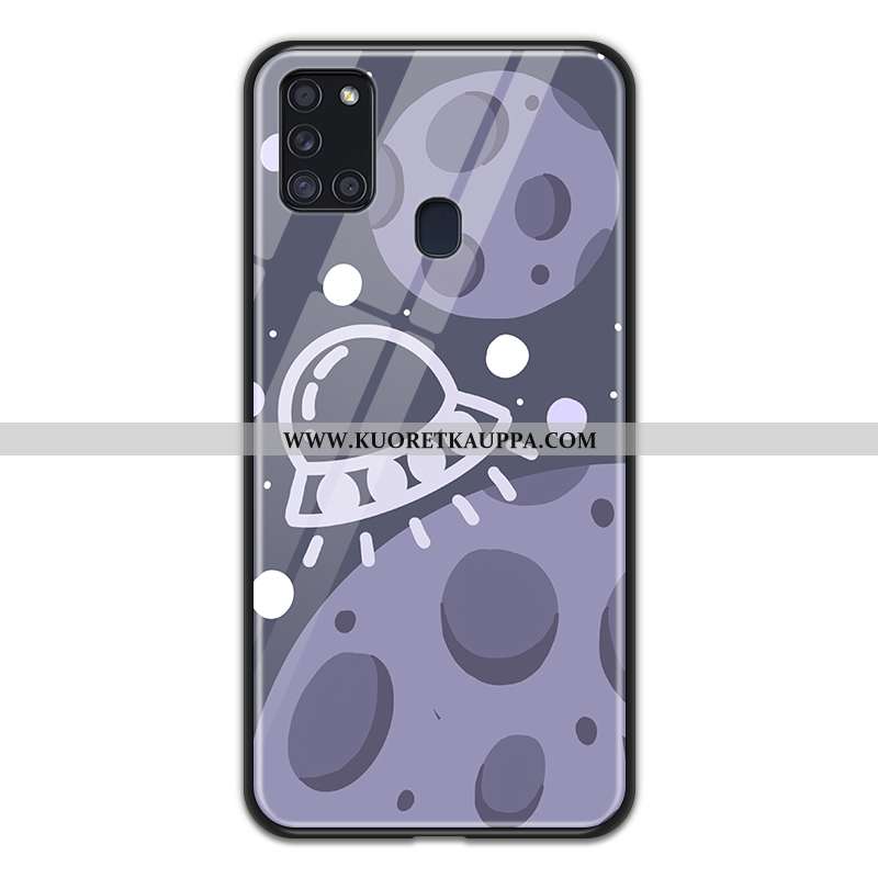 Kuori Samsung Galaxy A21s, Kuoret Samsung Galaxy A21s, Kotelo Samsung Galaxy A21s Lasi Sarjakuva Kan