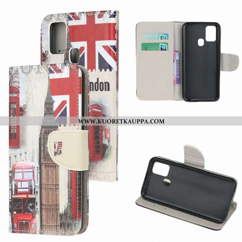 Kuori Samsung Galaxy A21s, Kuoret Samsung Galaxy A21s, Kotelo Samsung Galaxy A21s Nahkakuori Kukkaku