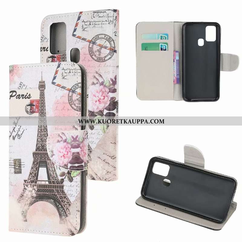 Kuori Samsung Galaxy A21s, Kuoret Samsung Galaxy A21s, Kotelo Samsung Galaxy A21s Nahkakuori Kukkaku