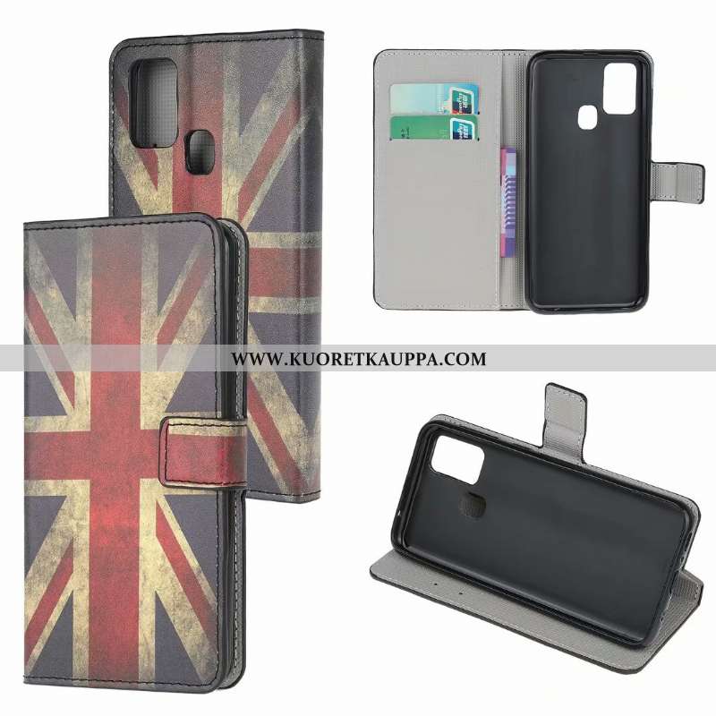 Kuori Samsung Galaxy A21s, Kuoret Samsung Galaxy A21s, Kotelo Samsung Galaxy A21s Nahkakuori Puhelim