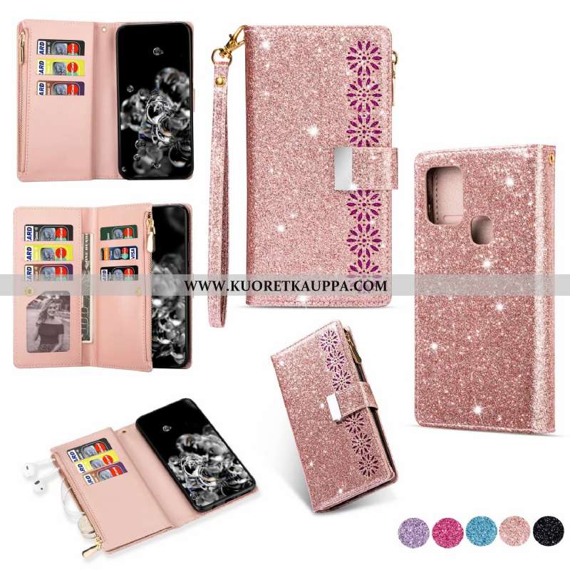 Kuori Samsung Galaxy A21s, Kuoret Samsung Galaxy A21s, Kotelo Samsung Galaxy A21s Nahkakuori Violett