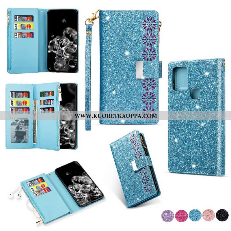 Kuori Samsung Galaxy A21s, Kuoret Samsung Galaxy A21s, Kotelo Samsung Galaxy A21s Nahkakuori Violett