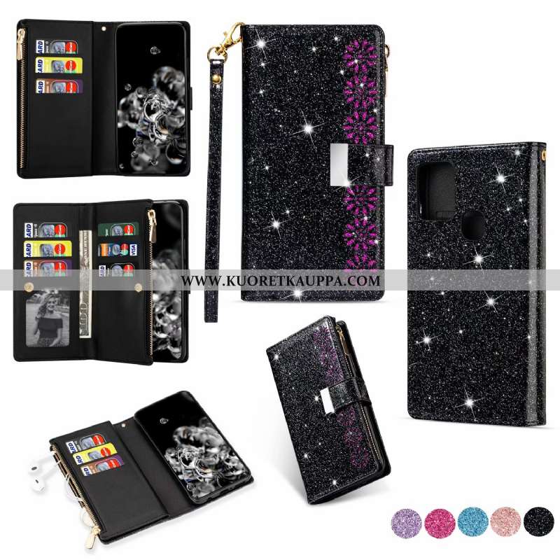 Kuori Samsung Galaxy A21s, Kuoret Samsung Galaxy A21s, Kotelo Samsung Galaxy A21s Nahkakuori Violett