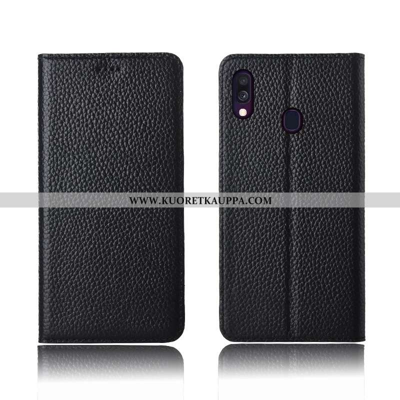 Kuori Samsung Galaxy A40, Kuoret Samsung Galaxy A40, Kotelo Samsung Galaxy A40 Aito Nahka Pehmeä Nes
