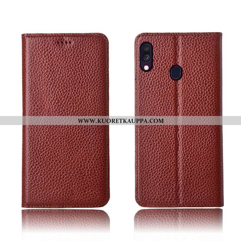 Kuori Samsung Galaxy A40, Kuoret Samsung Galaxy A40, Kotelo Samsung Galaxy A40 Aito Nahka Pehmeä Nes