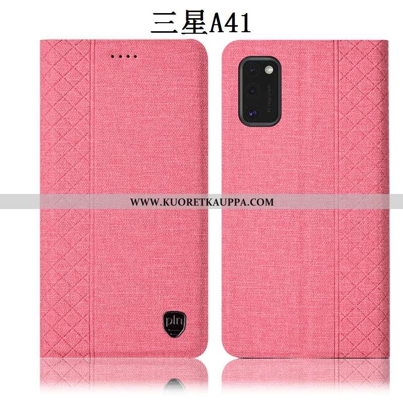 Kuori Samsung Galaxy A41, Kuoret Samsung Galaxy A41, Kotelo Samsung Galaxy A41 Pellava Nahkakuori Su