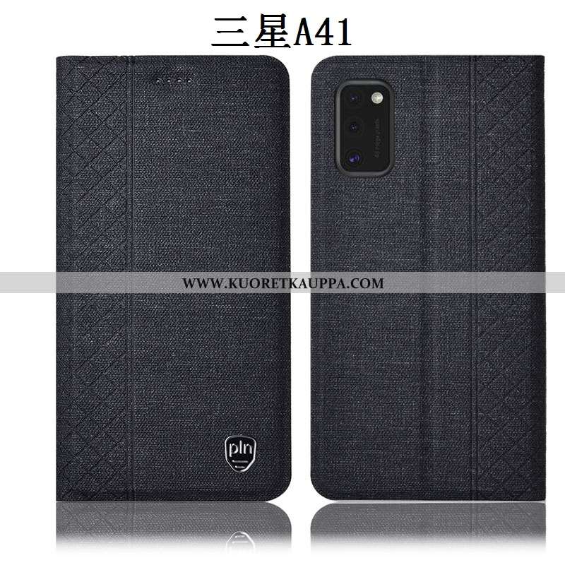 Kuori Samsung Galaxy A41, Kuoret Samsung Galaxy A41, Kotelo Samsung Galaxy A41 Pellava Nahkakuori Su