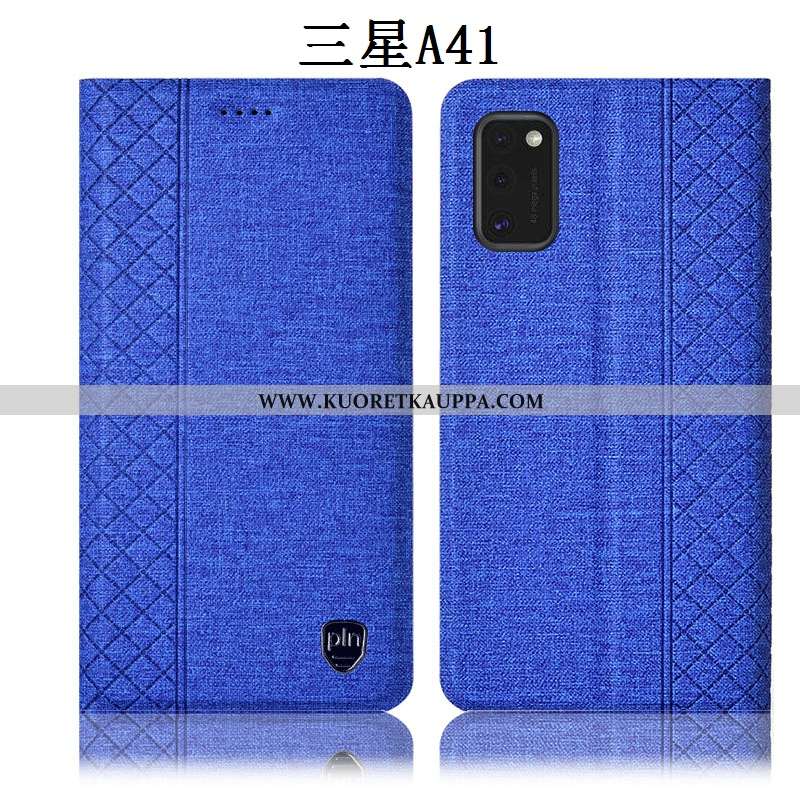 Kuori Samsung Galaxy A41, Kuoret Samsung Galaxy A41, Kotelo Samsung Galaxy A41 Pellava Nahkakuori Su