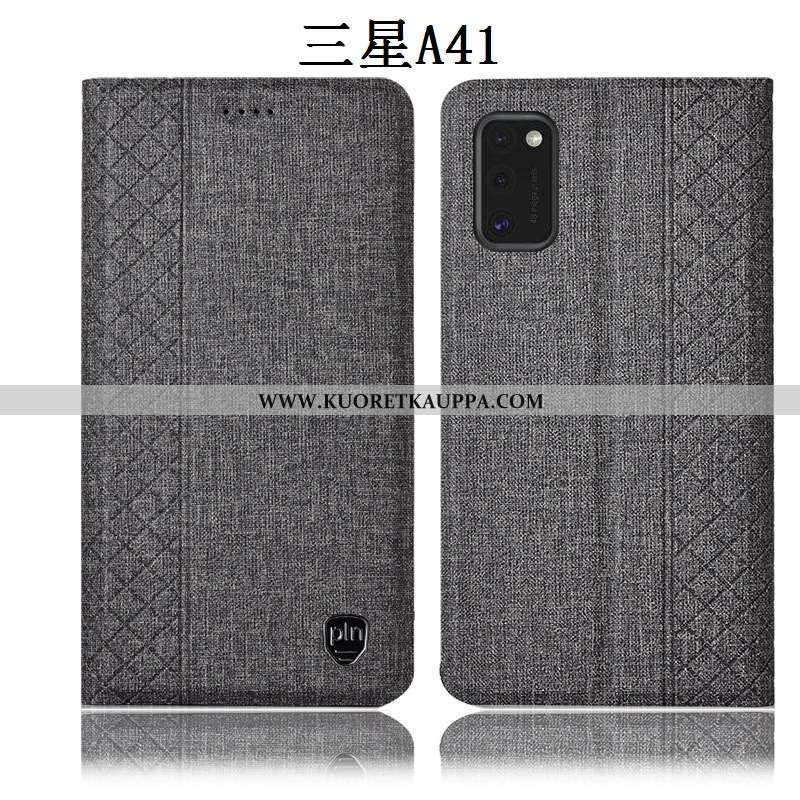 Kuori Samsung Galaxy A41, Kuoret Samsung Galaxy A41, Kotelo Samsung Galaxy A41 Pellava Nahkakuori Su