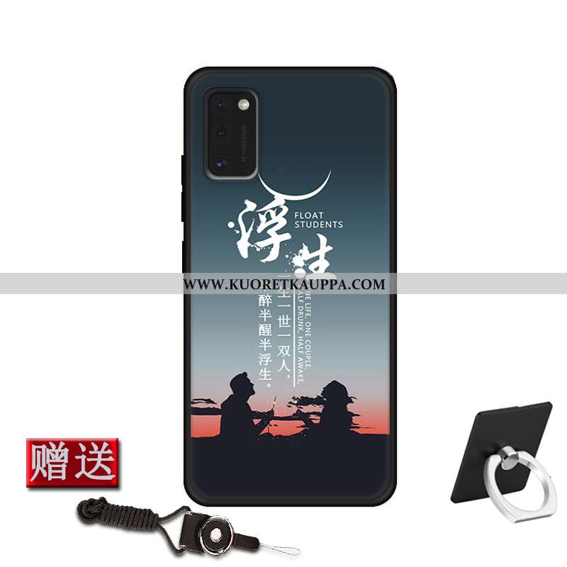 Kuori Samsung Galaxy A41, Kuoret Samsung Galaxy A41, Kotelo Samsung Galaxy A41 Silikoni Suojaus Tumm