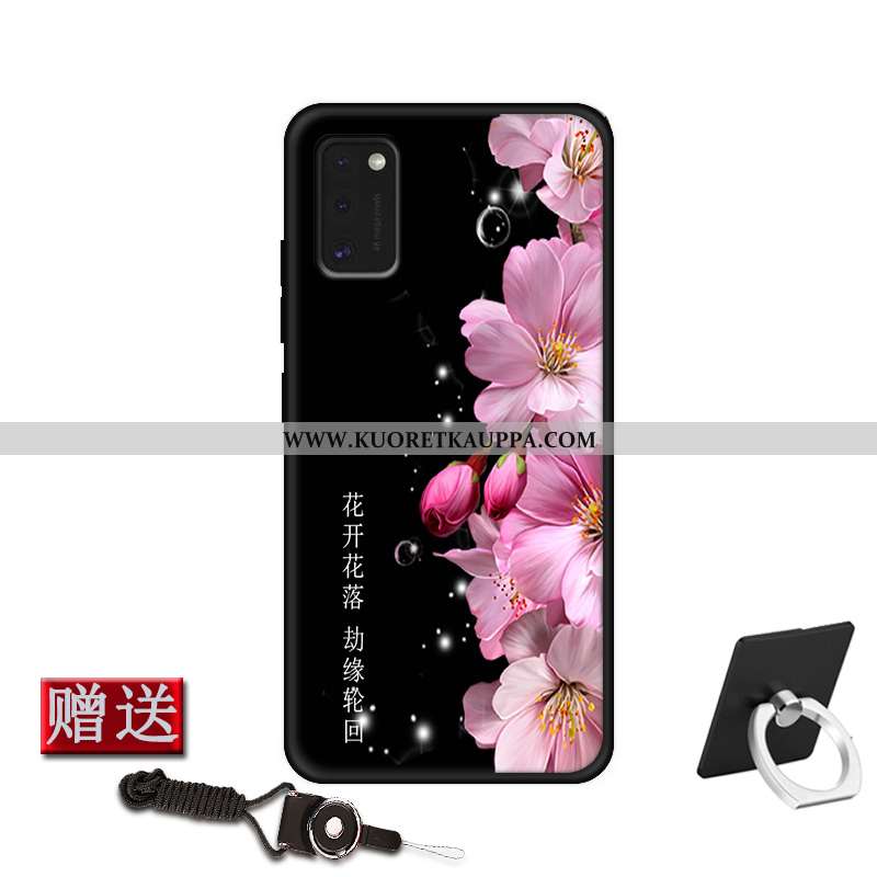 Kuori Samsung Galaxy A41, Kuoret Samsung Galaxy A41, Kotelo Samsung Galaxy A41 Silikoni Suojaus Tumm