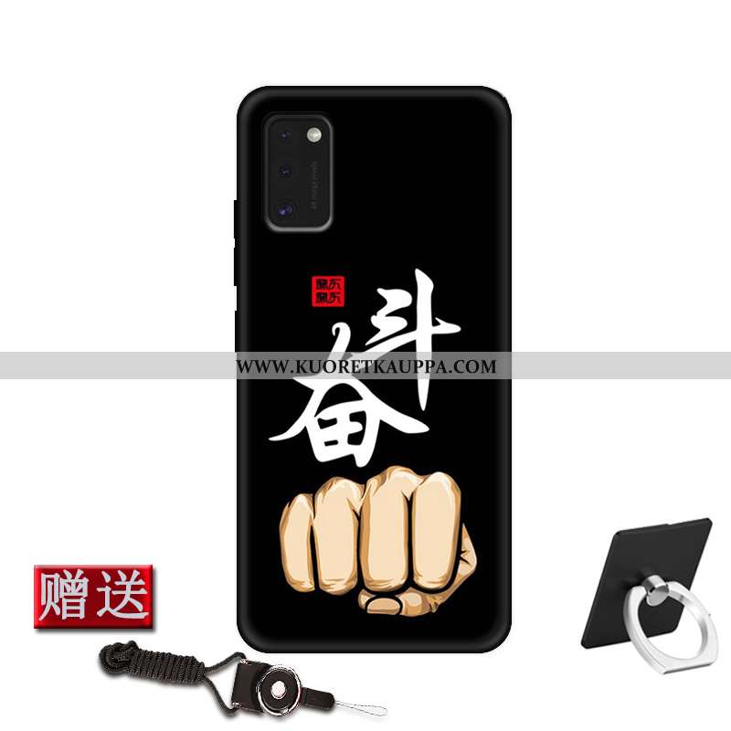 Kuori Samsung Galaxy A41, Kuoret Samsung Galaxy A41, Kotelo Samsung Galaxy A41 Silikoni Suojaus Tumm