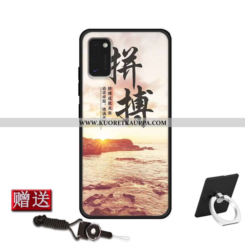 Kuori Samsung Galaxy A41, Kuoret Samsung Galaxy A41, Kotelo Samsung Galaxy A41 Silikoni Suojaus Tumm