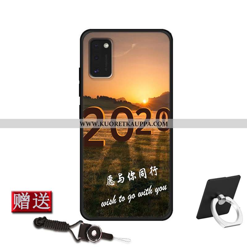 Kuori Samsung Galaxy A41, Kuoret Samsung Galaxy A41, Kotelo Samsung Galaxy A41 Silikoni Suojaus Tumm