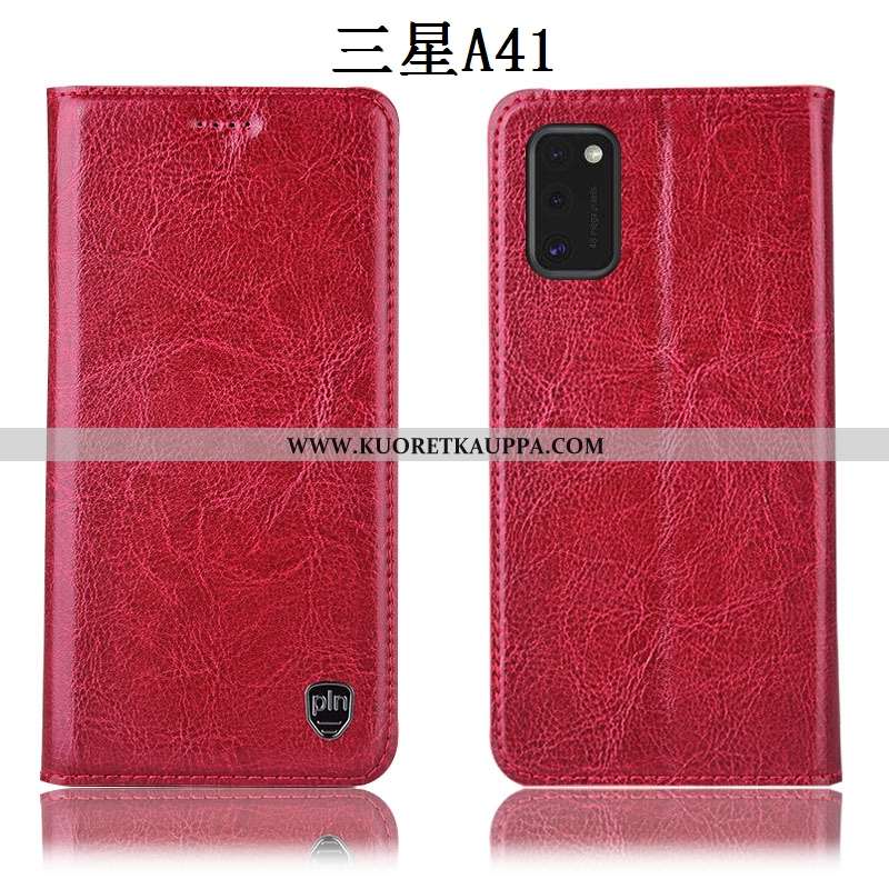 Kuori Samsung Galaxy A41, Kuoret Samsung Galaxy A41, Kotelo Samsung Galaxy A41 Suojaus Nahkakuori Tä