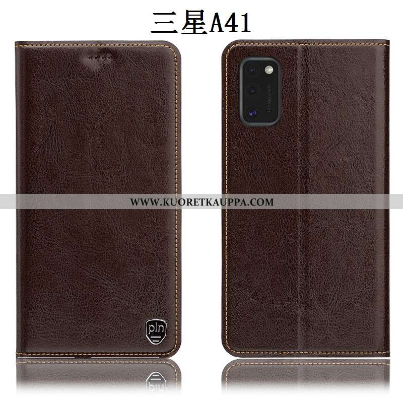 Kuori Samsung Galaxy A41, Kuoret Samsung Galaxy A41, Kotelo Samsung Galaxy A41 Suojaus Nahkakuori Tä