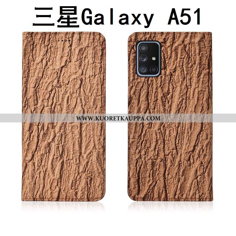 Kuori Samsung Galaxy A51, Kuoret Samsung Galaxy A51, Kotelo Samsung Galaxy A51 Aito Nahka Nahka Simp